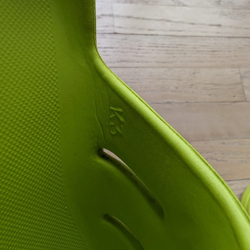 Ugg neon green slides kids size 3